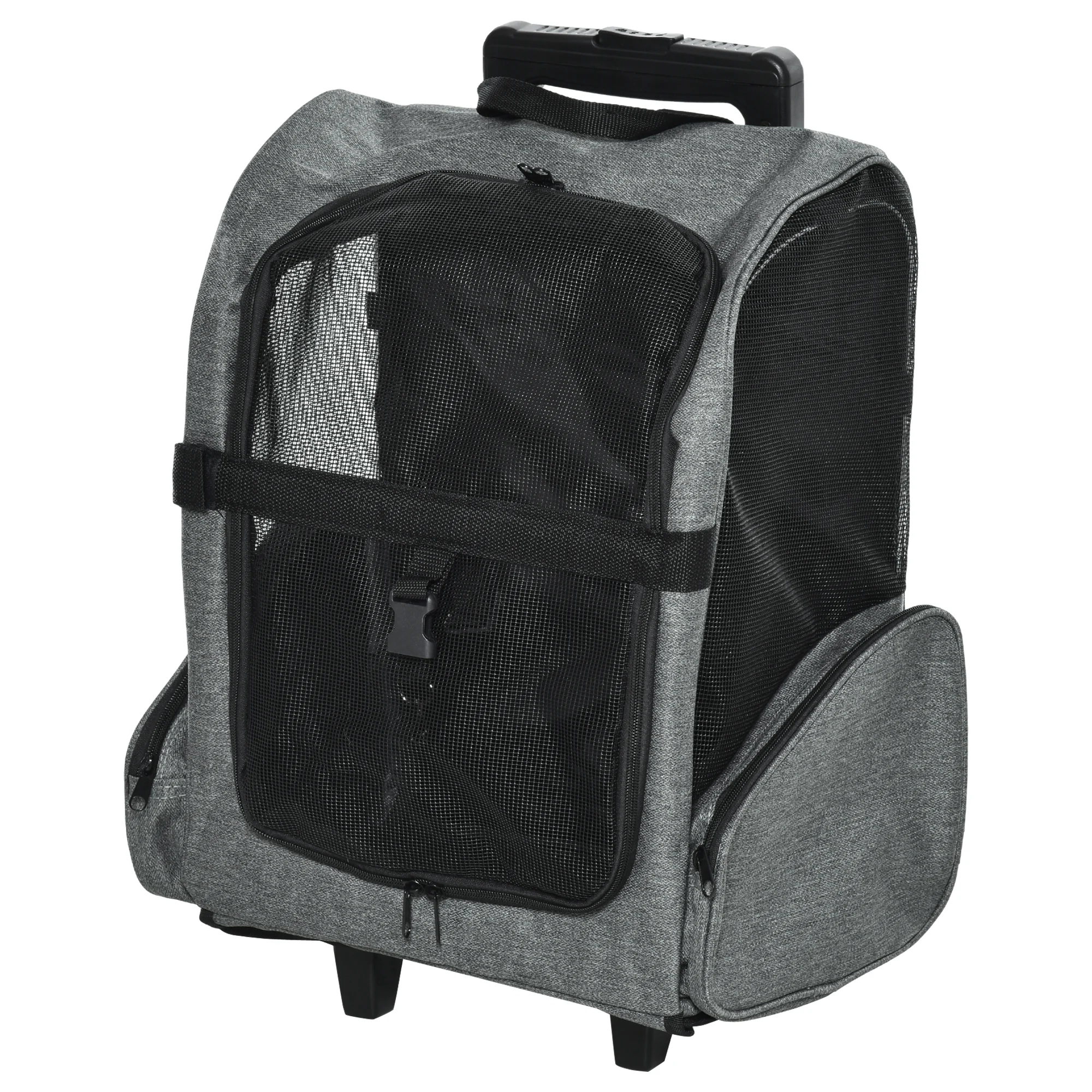 Pawhut Huisdier Trolley Hond 2 In 1 Met 2 Wiel Handvat