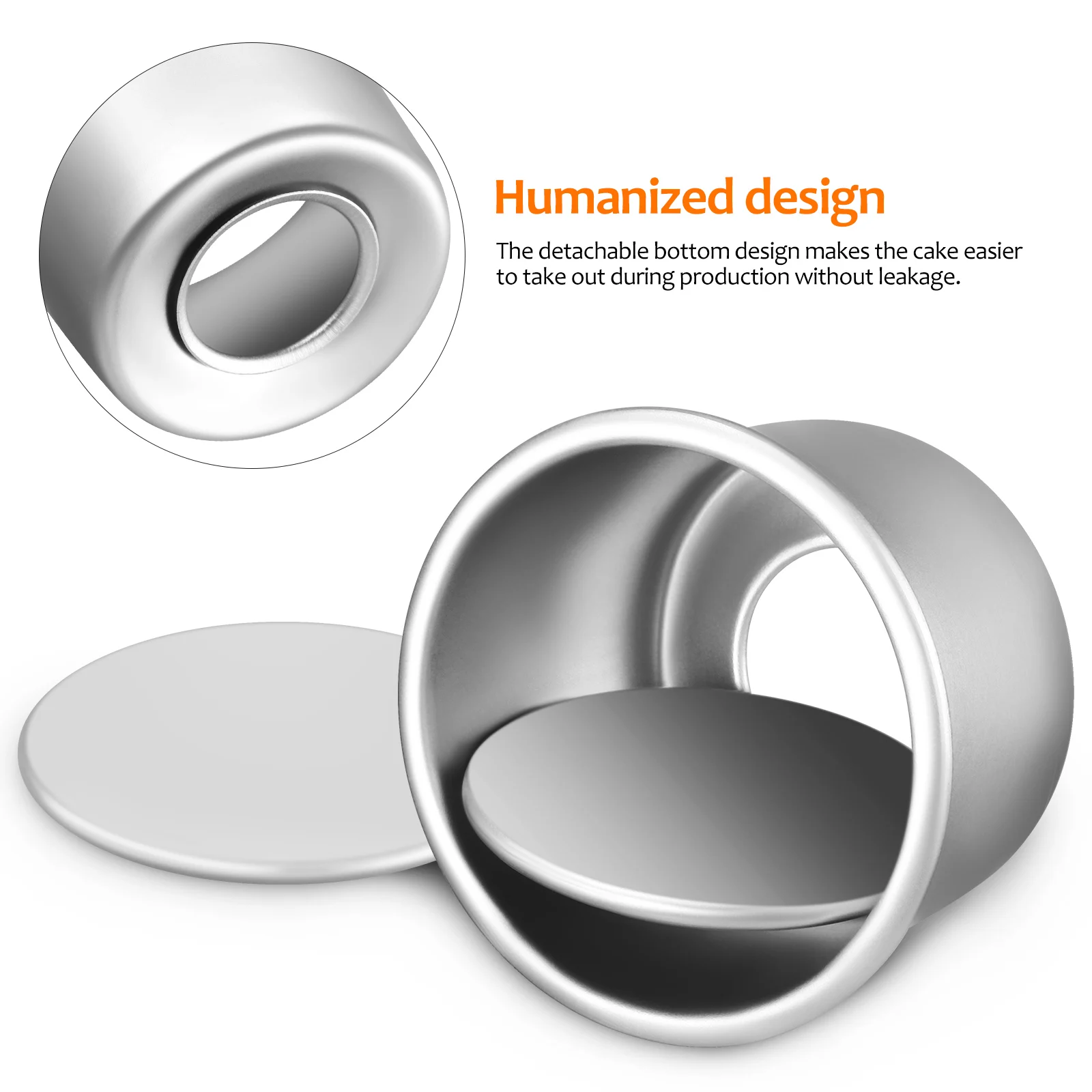 

4 Pcs Removable Bottom Cake Pans Set In Aluminum Alloy For Baking Delicious Cakes And Tins Perfect For Festivals And Gatherings