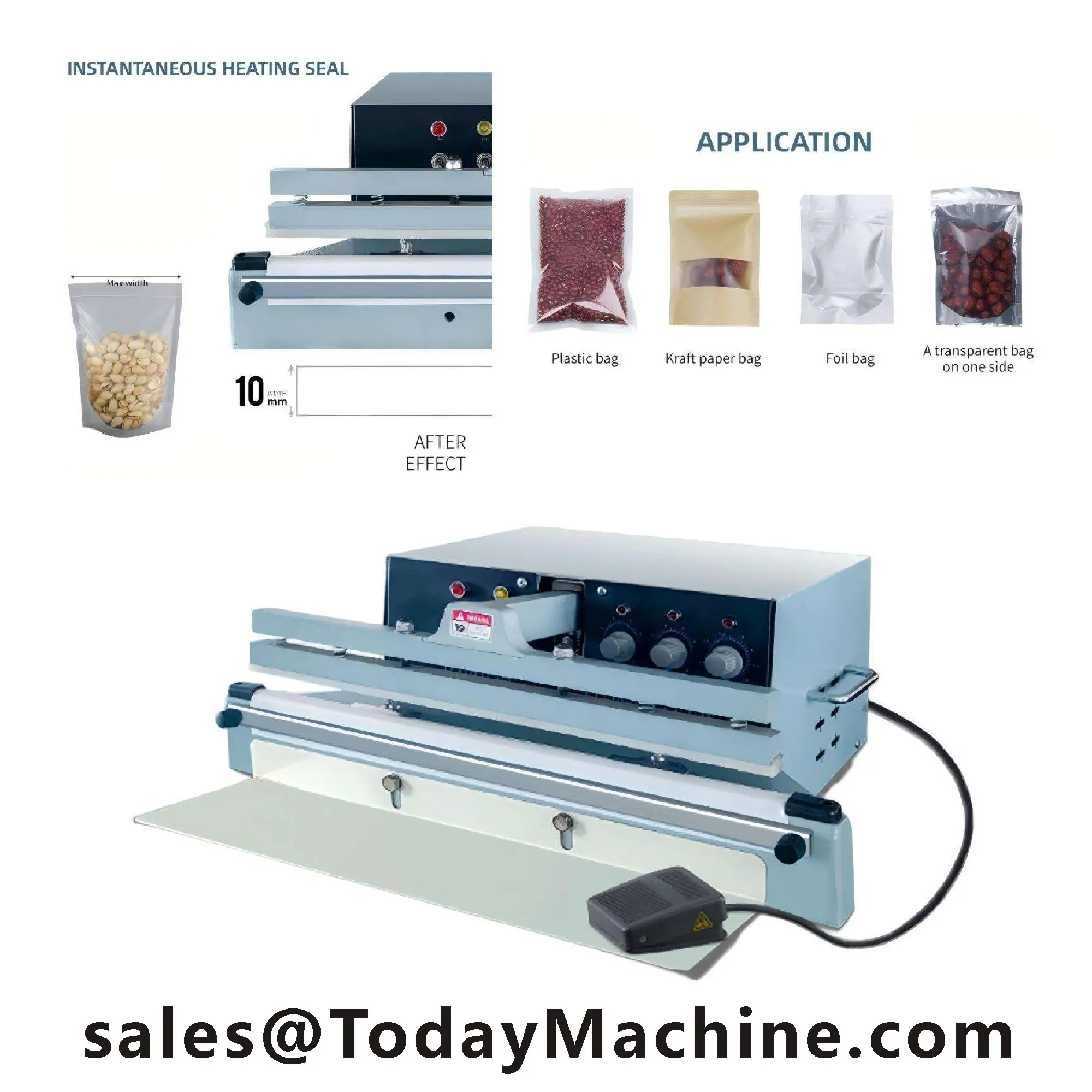 Plastic Bag Soild Ink Continuous Band Sealer Sealing Machine Expanded Food Band Sealer