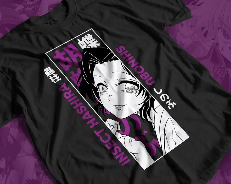 Hashira Shinobu T-shirt  Demon Manga Lovers Shirt, Graphic Anime Tee