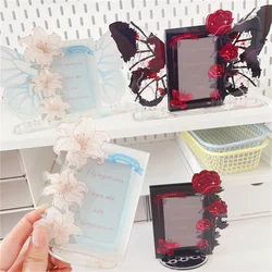 3inch Card Sleeve Card Display Stand Photo Card Frame Photo Holder Desktop Decor Photocard Holder Cute Butterfly Picture Frame