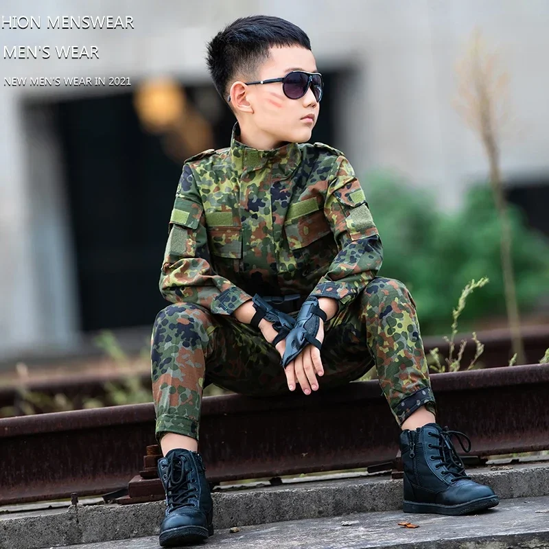 Children's camouflage suit spring long-sleeved performance suit outdoor military training suit