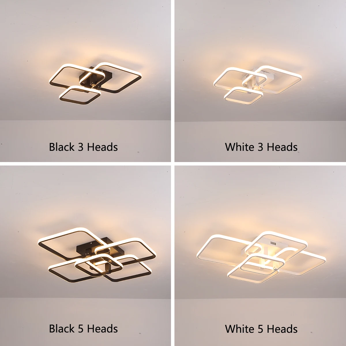 Imagem -05 - Tcy-modern Retângulo Acrílico Alumínio Led Luzes de Teto Sala e Lâmpada do Quarto Branco e Preto Luminárias Ac85265v