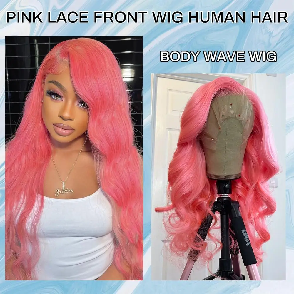 Luz rosa 13x6 hd peruca frontal do laço 100% perucas de cabelo humano 30 Polegada onda do corpo peruca colorida vermelha 13x4 perucas de cabelo brasileiro para mulher