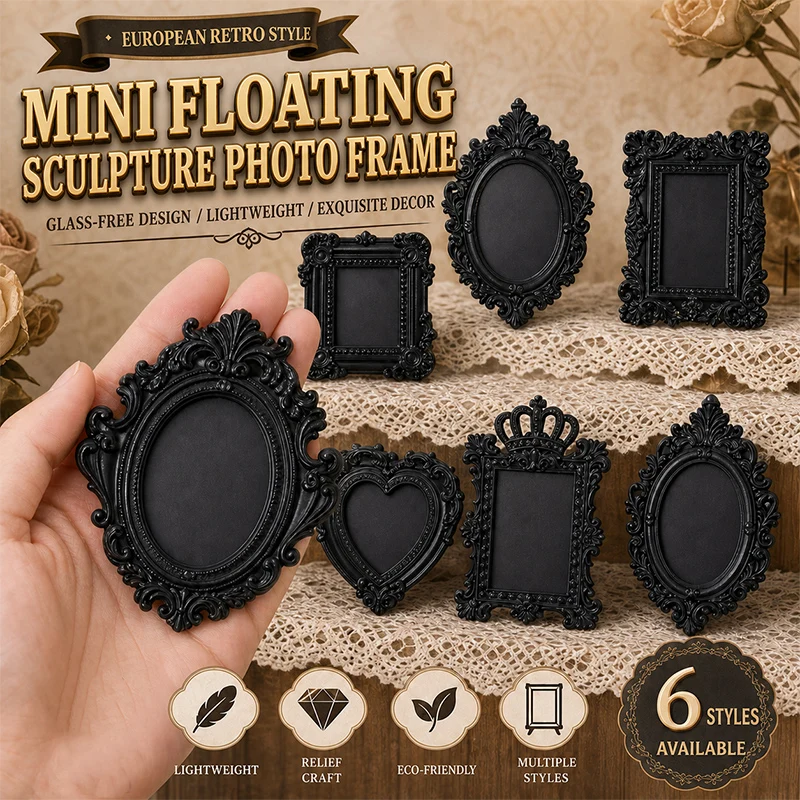 Mini Vintage Rahmen Antike Harz-Bilderrahmen Ornamente Bild Foto Scrapbooking Dekor Rahmen DIY Wanddekoration