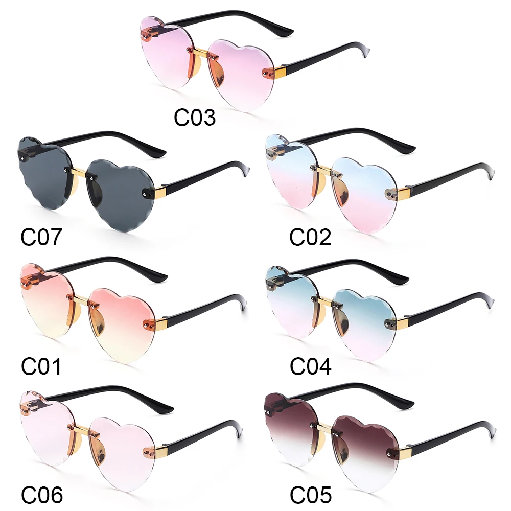 Cute Eyewear Party/Photography Outdoor Glasses Heart-shaped Sun Glasses UV 400 Protection Kids Sunglasses Children Sunglasses