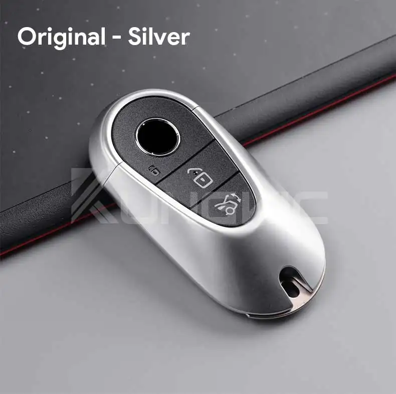 Metall Original Autoschlüsselgehäuse Silber für Mercedes Benz C-Klasse W206 W223 S350 C260 C300 S400 S450 S500 2022 2023 2024 2025 – Detail 6