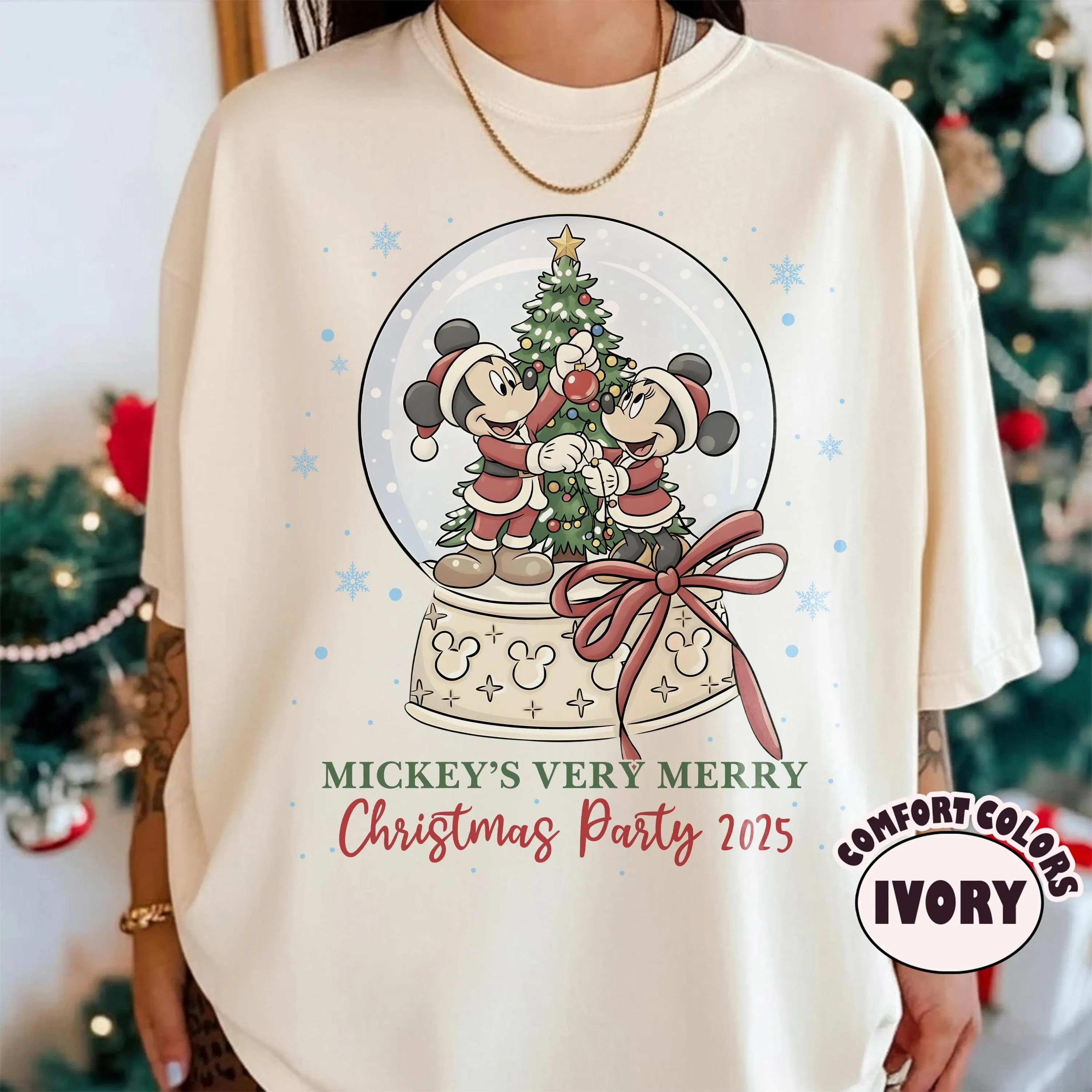 

Женская рождественская футболка с Микки Диснеем, хлопковая уличная одежда унисекс с короткими рукавами, свободная повседневная стильная одежда большого размера для отпуска