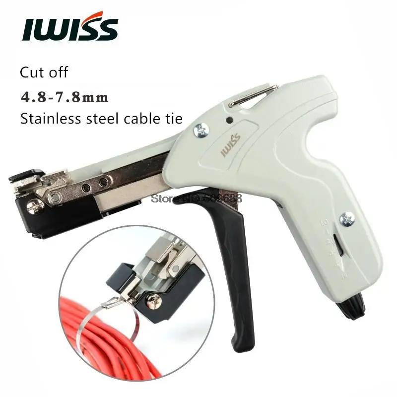 WXF-338 Self-Locking Stainless Steel Cable Tie Gun with a Cut off LY-600N Cable Tie Pliers for 4.8-7.8mm