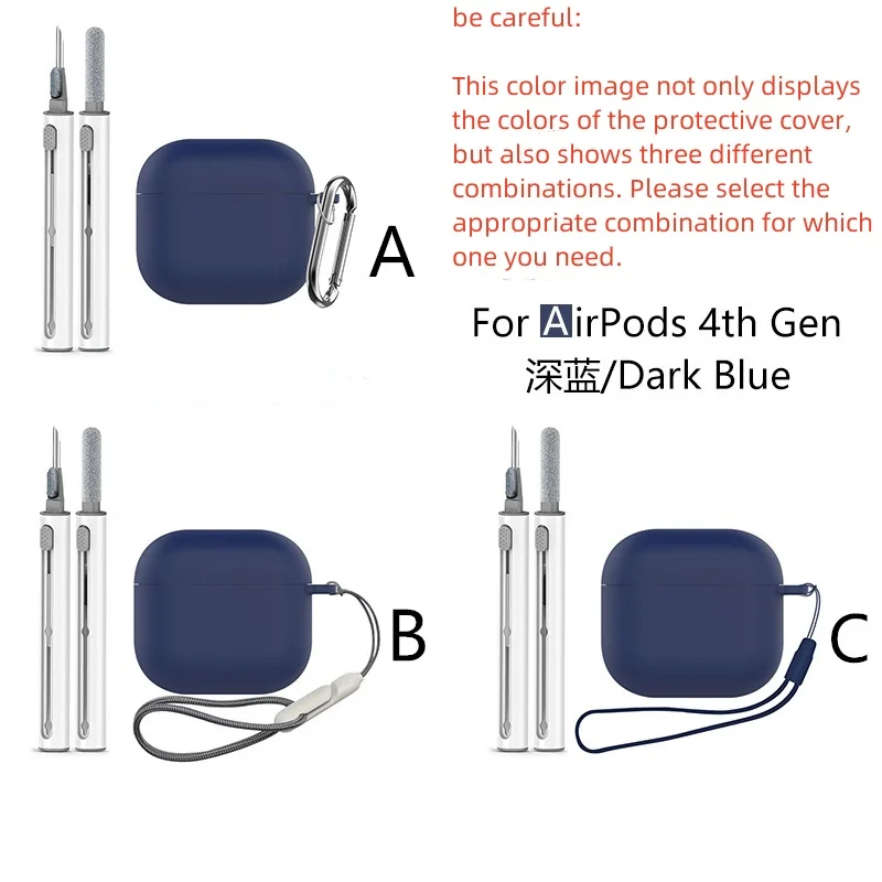 2024 Nieuw voor AirPods 4 Case Cover 2024 met Cleaner Kit Zachte siliconen beschermhoezen Accessoires met sleutelhanger voor AirPods 4