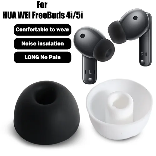 Imagen 2 del producto 1-6 pares de orejeras de silicona suave para Huawei FreeBuds 4i 5i, auriculares de repuesto con aislamiento de ruido, tapones protectores para los oídos