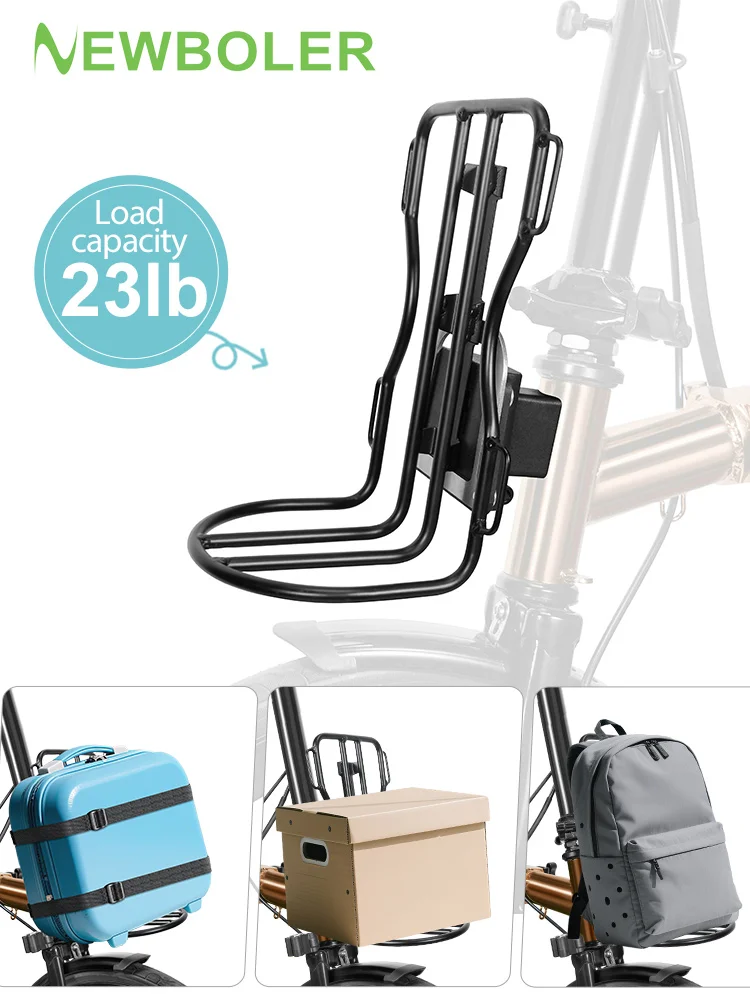 AliExpress NEWBOLER Metal Front Rack for Brompton Bike Bag Front Lightweight Shelf Luggage Rack Bicycle Accessories