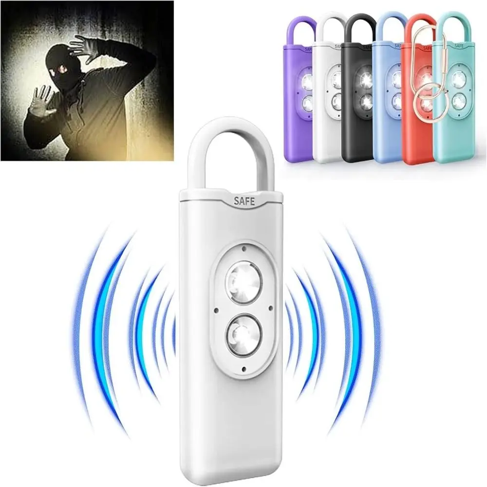 New ABS Self Defense Siren Portable with 130dB SOS Personal Security Keychain LED Light Keychain Alarm Alarms for Women