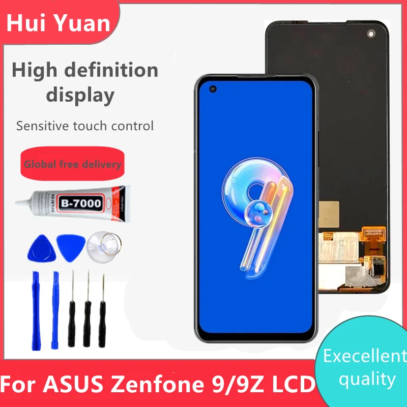 

AMOLED For Asus Zenfone 9 LCD AI2202-1A006EU, AI2202, AI2202_B Display Touch Screen Digitizer Assembly Zenfone 9z Replacement