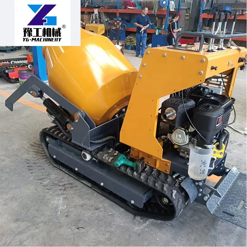 Customized 300L Mini Crawler Dumper Portable Automatic Track Self-loadng Concrete Mixer Mobile Small Dump Bucket Loader