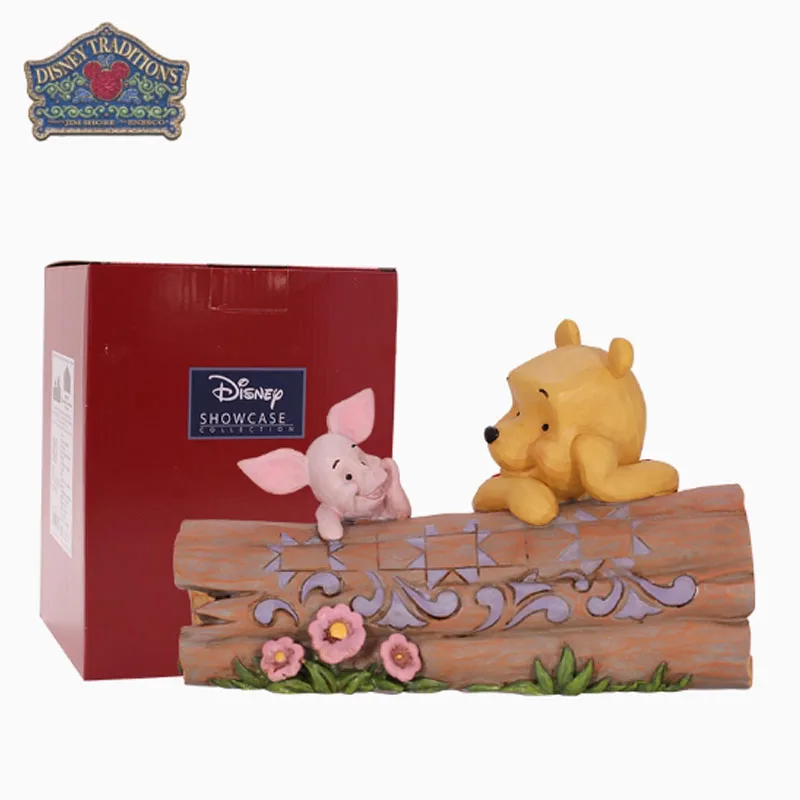 

Disney Original Garage Kit Winnie The Pooh and Piglet Ornaments 100MM Anime Action Figures Toys for Boys Gift Model Ornaments