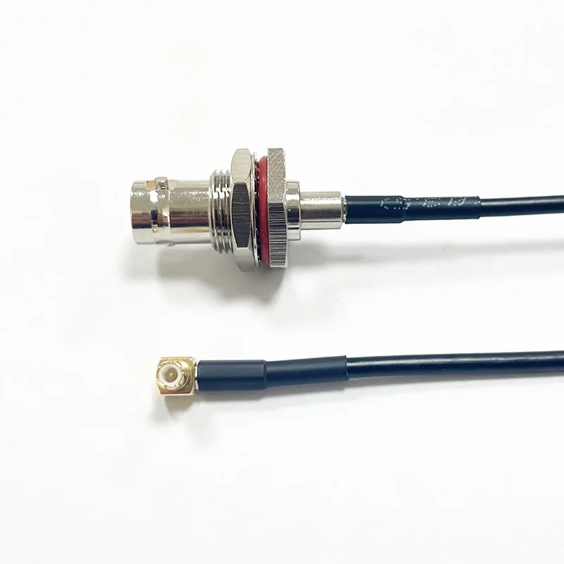 BNC Female Jack Nut Switch to MCX Male Plug Right Angle Connector RG174 Jumper Cable Adapter Wholesale Fast Ship
