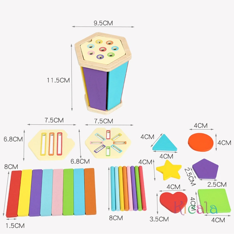 Baby Montessori Farbe Sortierung Passende Spielzeug Holz Form Sortierung Spielzeug Pädagogisches Mathematik Lernen Spielzeug für Kinder Kleinkind Geschenk