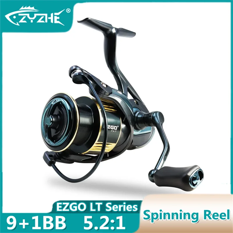 ZYZ EZGO LT Series Ultralight Spinning Fishing Reel 9+1BB Carbon Fiber Body Anti-Seawater Lightweight Fishing Wheel Tackle