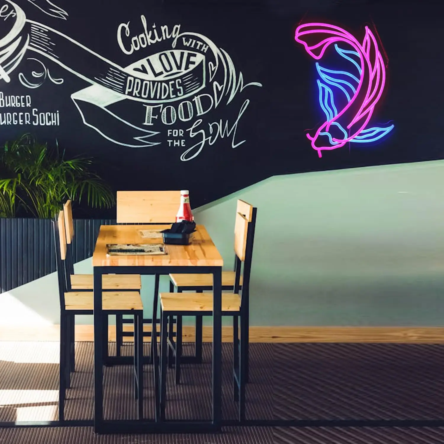 Koi Fish Neon Light Sign, Dimmable LED, Wall Decor, Room Party Shop, Club Bar, Game Room, Birthday Art Gift