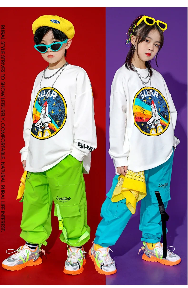 2026 Neue Hip-Hop-Tanzkostüme für Jungen und Mädchen, Streetwear, Jazz-Tanz-Outfits, Bühnen- und Wettbewerbskleidung für Kinder – Detail 5