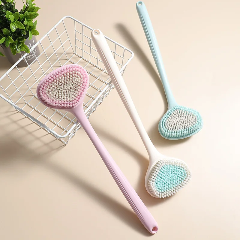

Long Handled Back Rubbing Bath Brush Adult Take A Bath Soft Hair Brush Bathroom Back Scrubbing Bath Brush