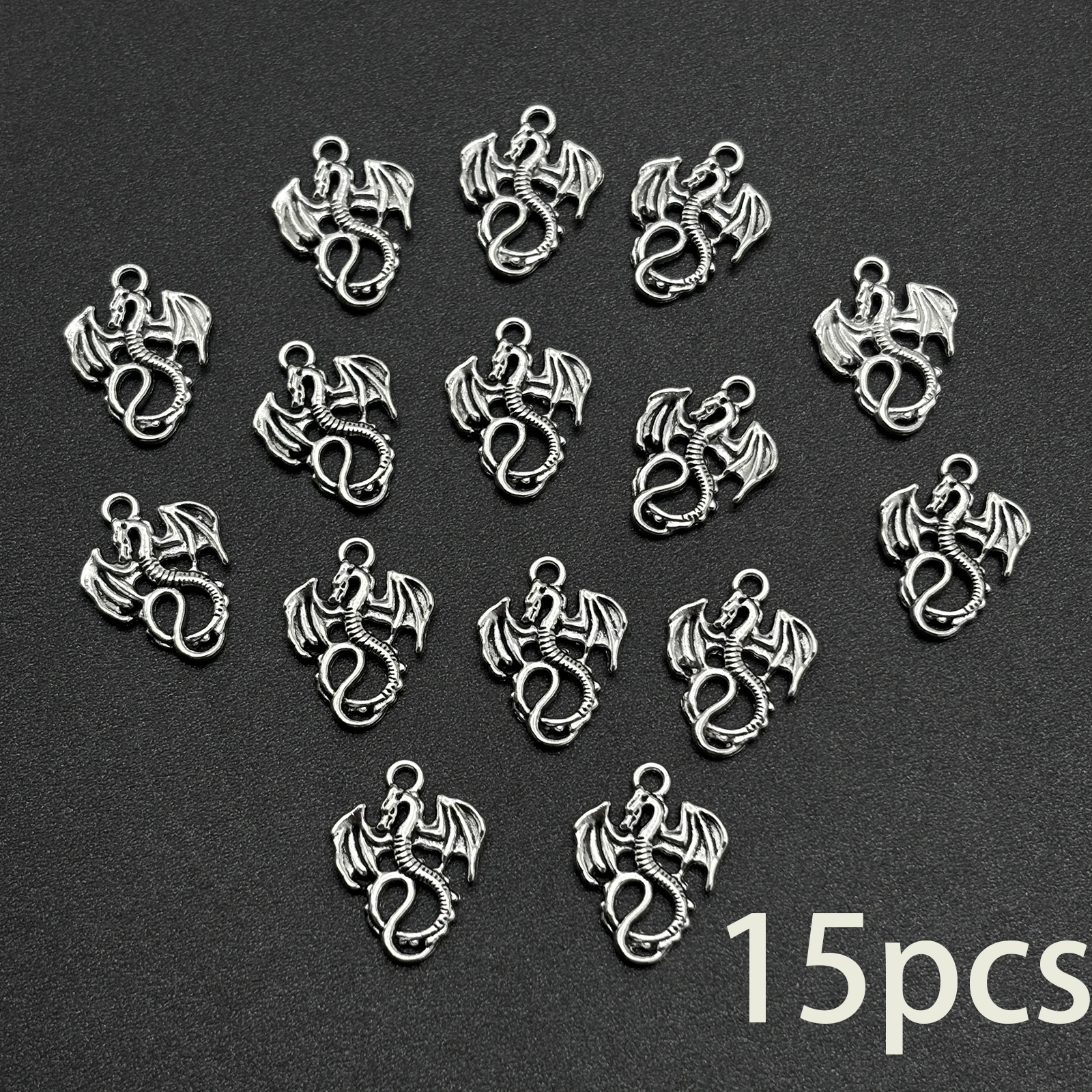 15 Hollow Double-Winged Flying Dragon DIY Handmade Accessories, with a Cool Design That Wraps Around the Dragon's Body, Suitable for Bracelets, Necklaces, and Earrings, Handmade Beaded Decorative Accessories