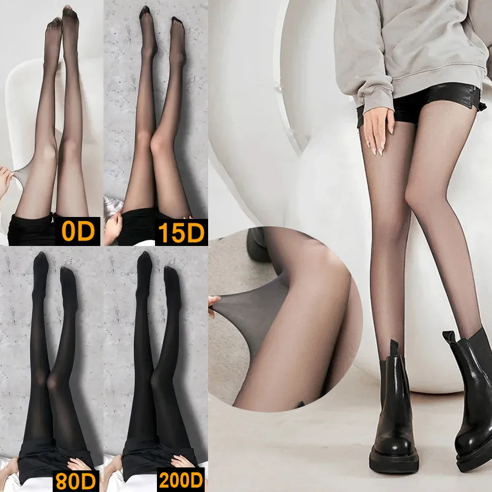 Black Stockings Leggings Women Silk Sexy Pantyhose Hosiery Sheer Tights Slim Breathable See Through Anti-hook Ultra Thin Bottom