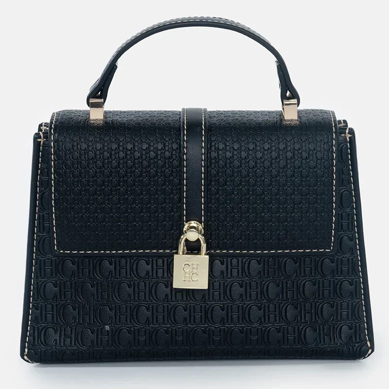CHCH العلامة التجارية الفاخرة حقيبة حمل نسائية حساسة المدمجة مشبك طباعة قفل تصميم تنوعا بسيط بلون حقيبة كتف نسائية