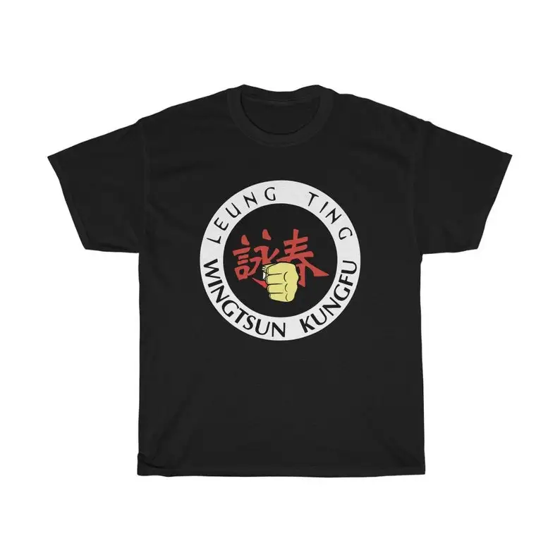 Leung Ting Wingstun Kung Fu Logo Wing Chun Martial Arts Men's Navy Black T-Shirt Size S to 5XL