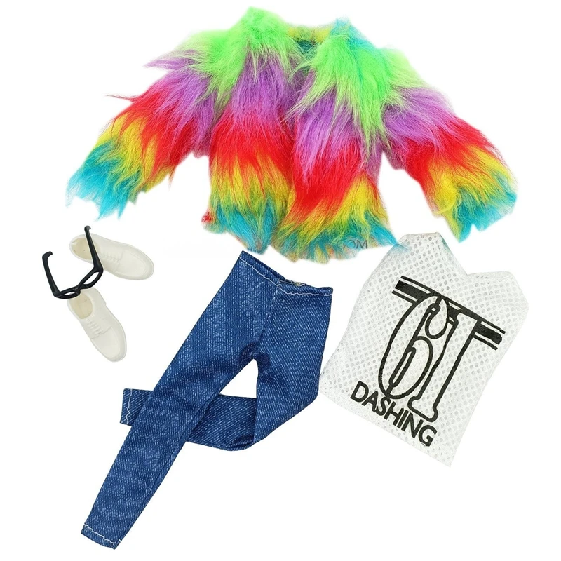 12 بوصة دمى الذكور الاطفال اللعب كين ملابس دمى معطف الشتاء بانت أحذية أعلى نظارات الشحن السريع هدية عيد ميلاد للبنين بنات #5