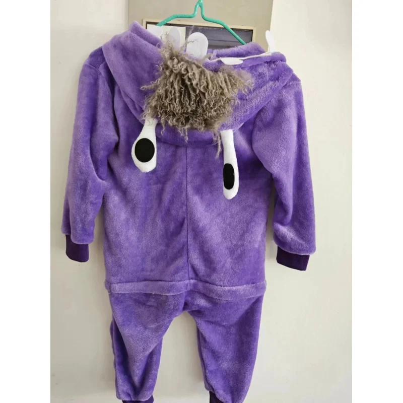 Carnaval kigurumi roxo cabelo monstro pijamas festa cosplay traje halloween onesies jogo dos desenhos animados natal pijamas