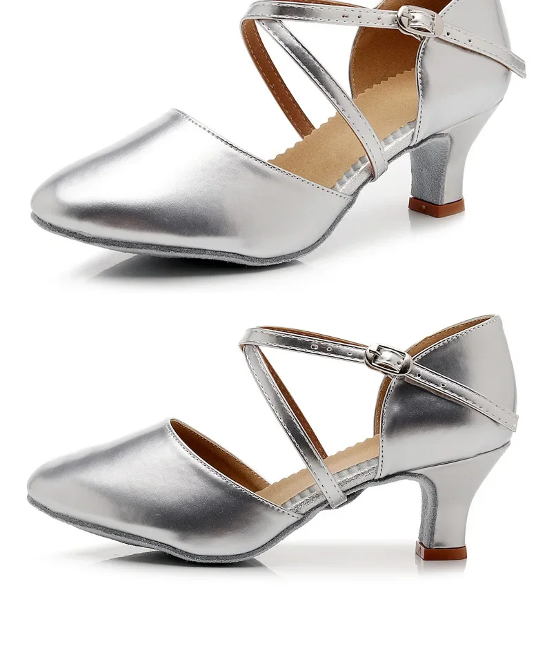 Damen-Lateintanzschuhe für Erwachsene, weiche Sohle, mittelhohe Absätze, Performance- und Übungsschuhe für den Innen- und Außenbereich, Ganzjahres-Tanzschuhe – Detail 11