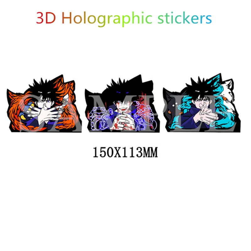 1PCS 3D Holographic Sticker Jujutsu Kaisen Gojo Satoru Itadori Yuji Dynamic Magic Creative Waterproof Car Sticker Notebook