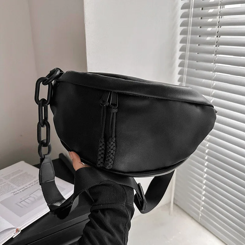 Fashion Simple Chest Pack 2024 New PU Belt Bag Brand Design Women Fanny Pack Casual Travel Shoulder Crossbody Bag Lady Waist Ba