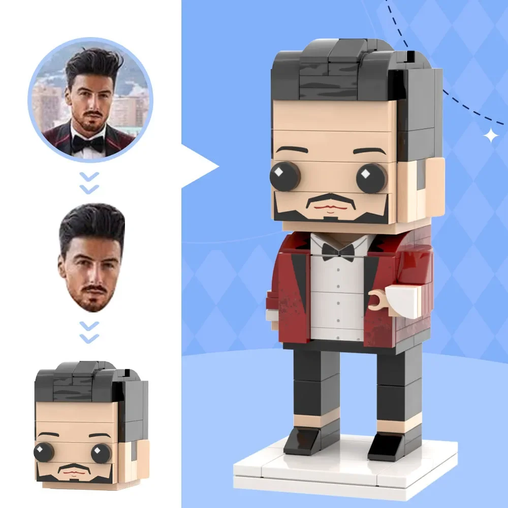 

Персонализированная модель человечка из мелких деталей, уникальный дизайн персонажа, идеальный подарок на годовщину для демонстрации и подарков.