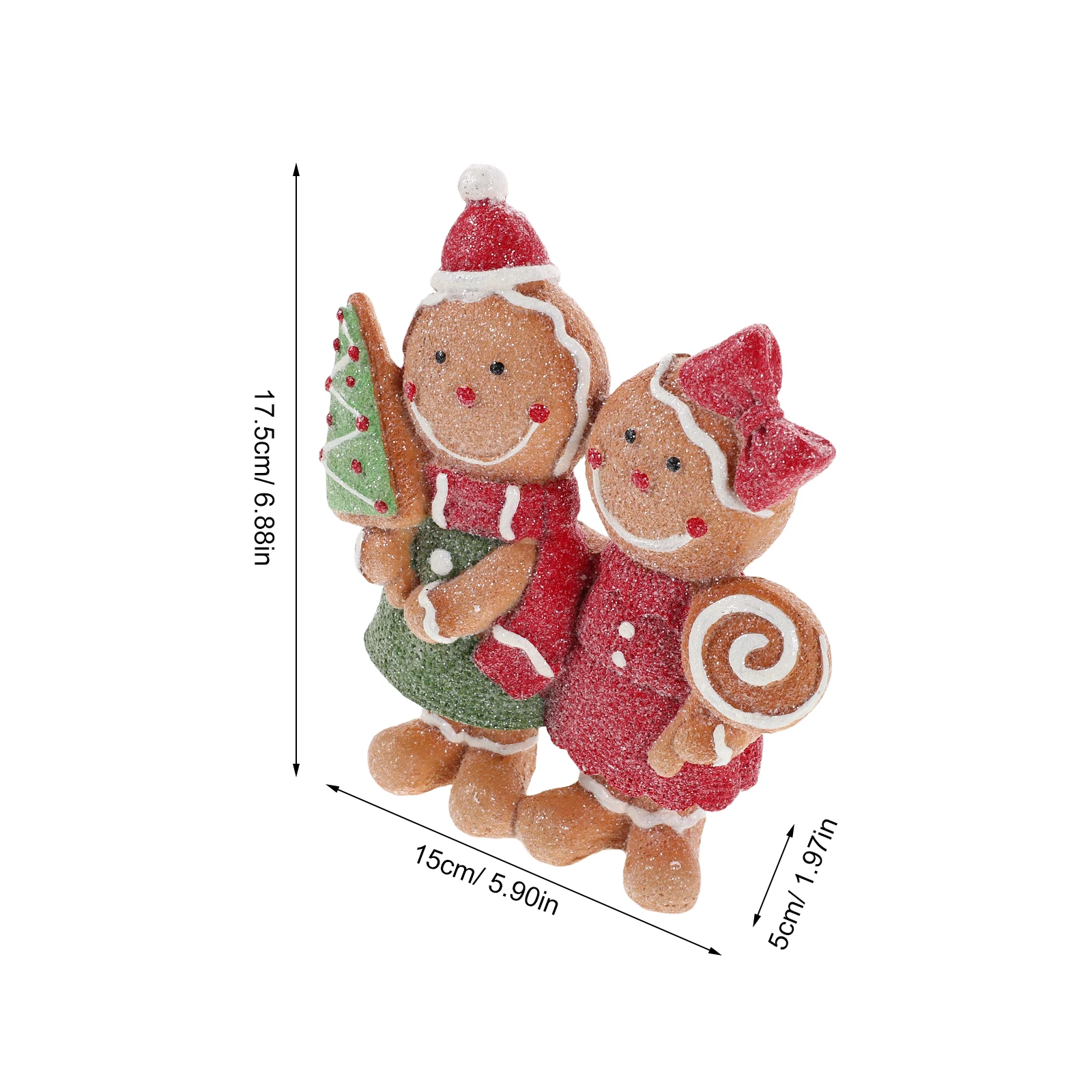 2Pcs Christmas Gingerbread Man Decorations Resin Christmas Table Centerpiece Winter Xmas Home Kitchen Party Supplies Decoration