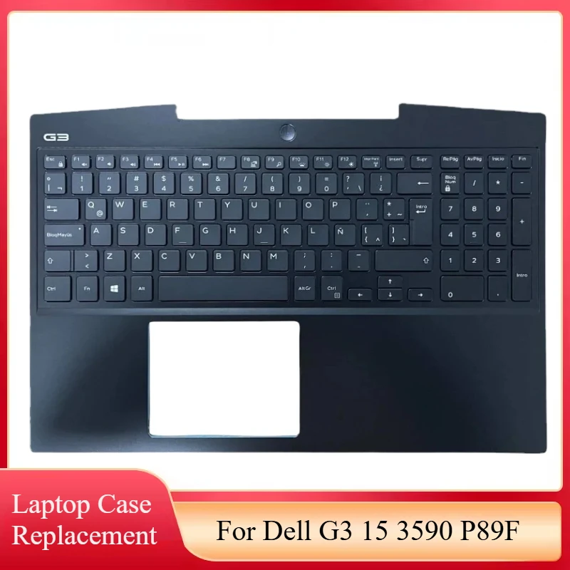

Original New Latin Keyboard For Dell G3 15 3590 P89F Palmrest Upper Cover Top Case Gaming Laptop White Backlight Keyboard LA