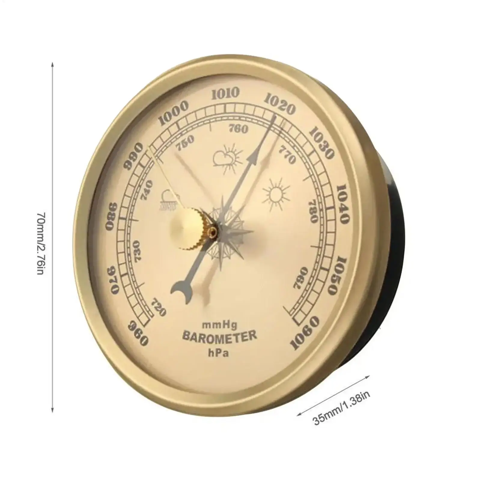 الصيد بارومتر المنزلية بارومتر 960-1060hPa قياس الضغط محطة الطقس جدار معدني معلق بارومتر ميزان الحرارة