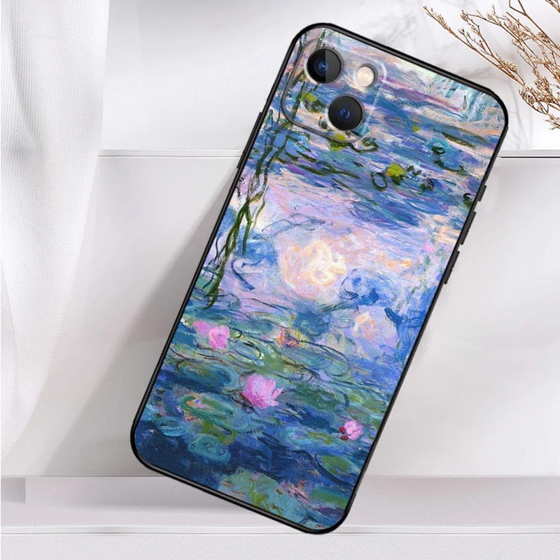 Claude Monet Art Painting Case For iPhone 14 16 15 Pro Max 11 12 13 Mini 7 8 Plus X XR XS MAX Soft Shockproof Cover