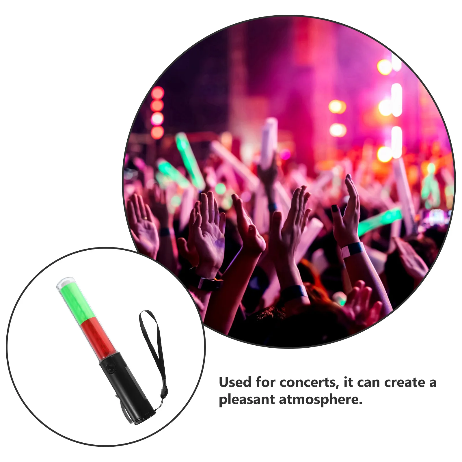 Glow Stick Traffic Control with LED Warning Light Hanging Hook for Concerts Events High Brightness Reusable Cheering Stick