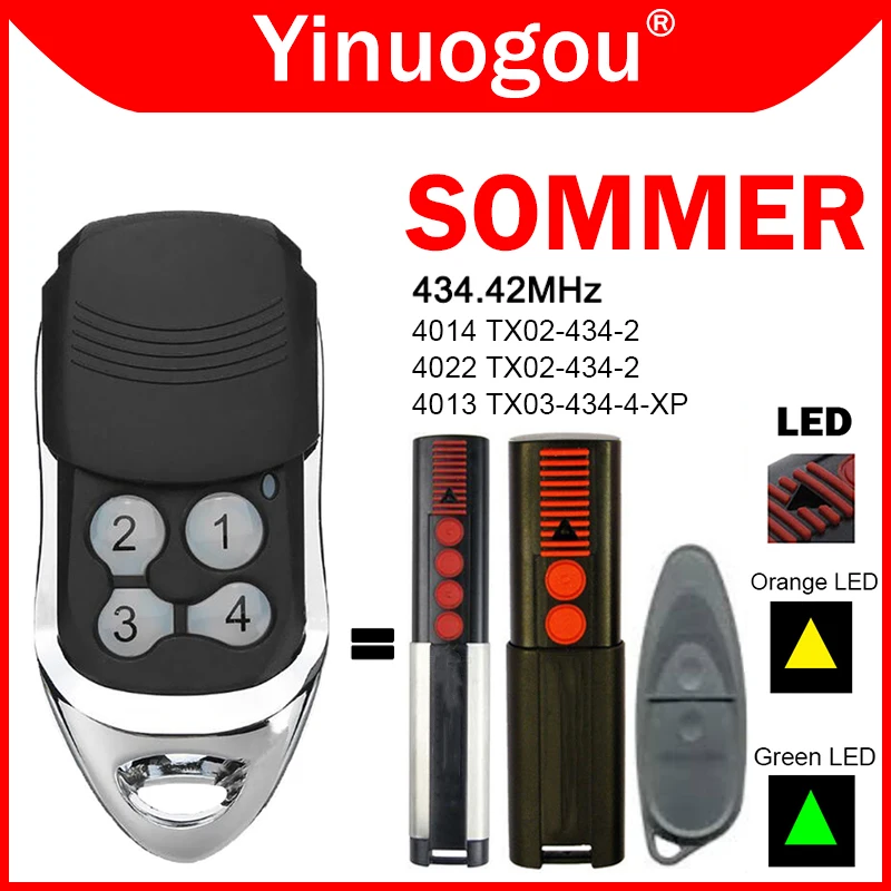 abridor de controle remoto de porta de garagem sommer 4013 tx03 434 xp 4022 tx02 434 4014 43442 mhz tx03434 4 xp 01