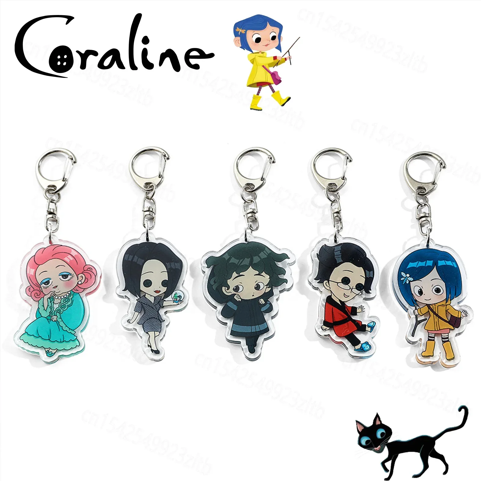 Brelok do kluczy Anime Coraline Akryl of Ghost Breloki do kluczy Torba na klucze Ozdobny brelok do kluczy Biżuteria Akcesoria Fani Prezenty na