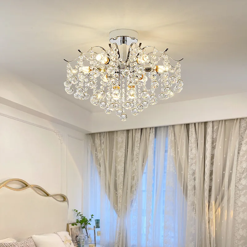 

Modern Crystal Luxury E14 Led Lights Chandelier For Living Room Bedroom Lustre Ceiling Pendant Lamp Home Decoration Light Fixtur