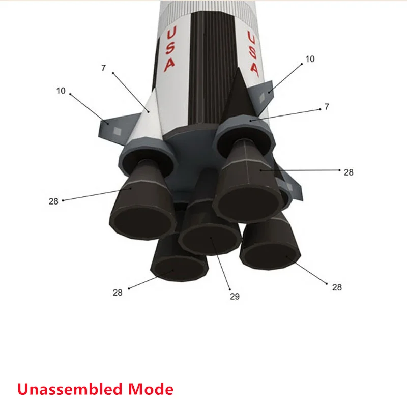 1/300 مقياس يو اس اس زحل الخامس صاروخ و إطلاق الوسادة DIY بها بنفسك الحرفية المفككة ورقة أطقم منمذجة الحلي اليدوية اللعب 41 سنتيمتر عالية #6