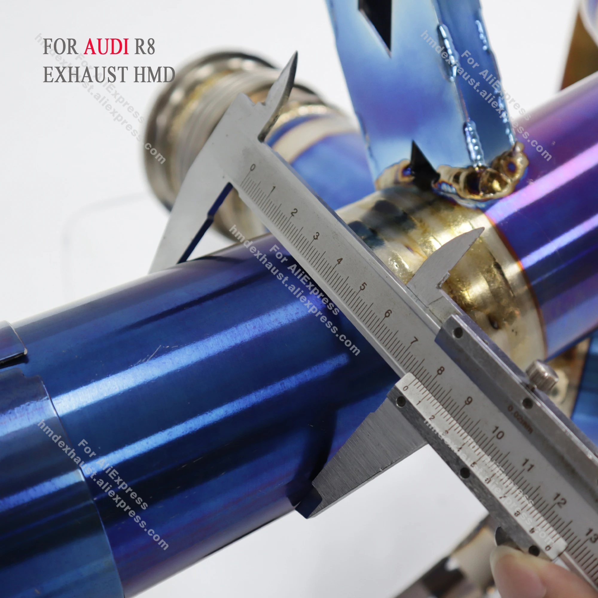 ท่อไอเสียคุณภาพสูงสำหรับ AUDI R8 5.2L ปี 2013-2016 ระบบไอเสียไทเทเนียม วาล์วสุญญากาศ พร้อมตัวเก็บเสียง ติดตั้งแบบไม่ทำลาย HMD