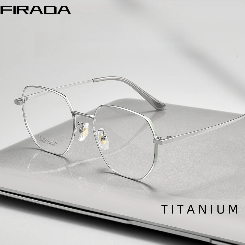 FIRADA 2024 패션 편안한 안경, 빈티지 순수 티타늄 안경, 럭셔리 처방 안경 프레임, 남녀공용 T3932