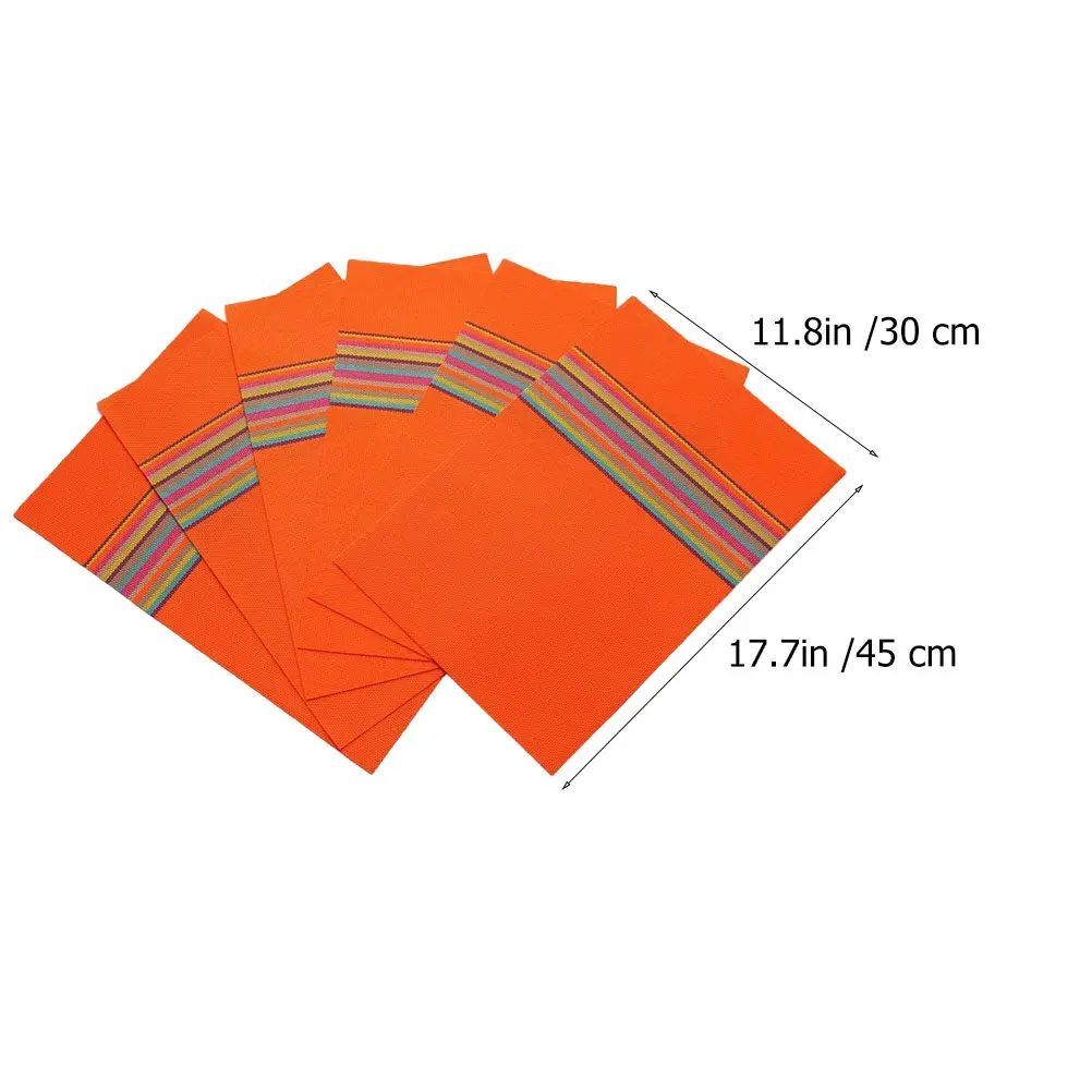 6Pcs Home Placemats Heat Resistant PVC Table Mats Non-Slip Waterproof Washable Anti-Scald Dining Kitchen Decoration