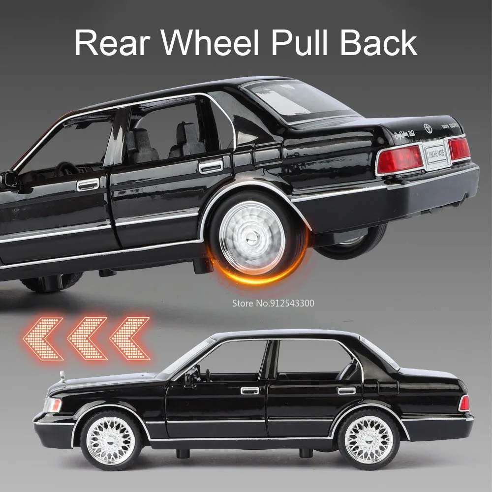 1:32 Schaal Crown Corolla Auto Model Speelgoed Legering Diecast Geluid Licht Trek Deuren Geopend Miniatuur Auto Modellen Kids Presenteert