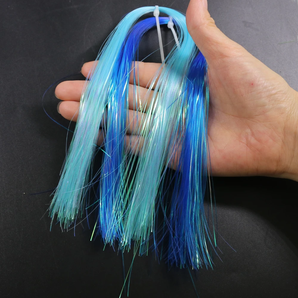 1/69 Zoll 0,4 mm UV Ice Wing Flat Tinsel Crystal Grizzly Barred Flashabou Fliegenbindematerialien für Streamer, Nymphen und Jigs – Detail 9